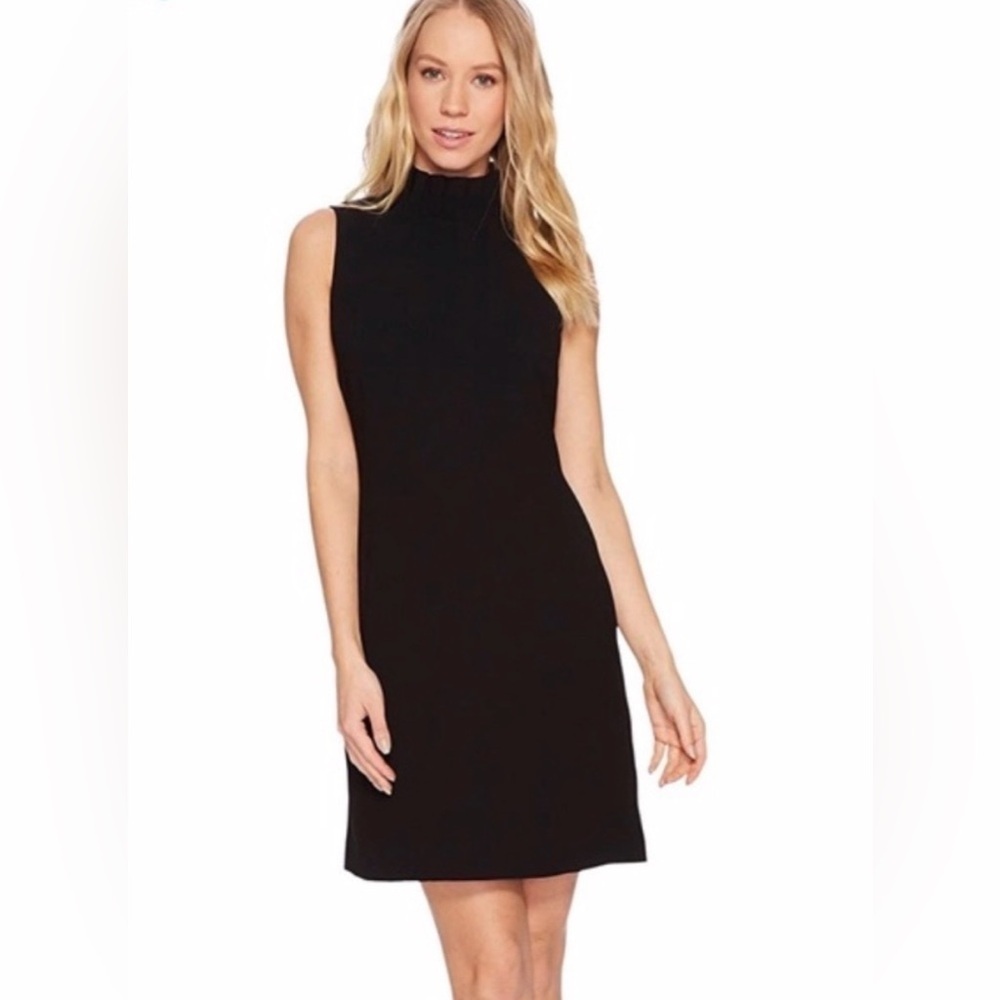 Ted Baker Black Sleeveless Ruffle Pleated Collar Dress size 1